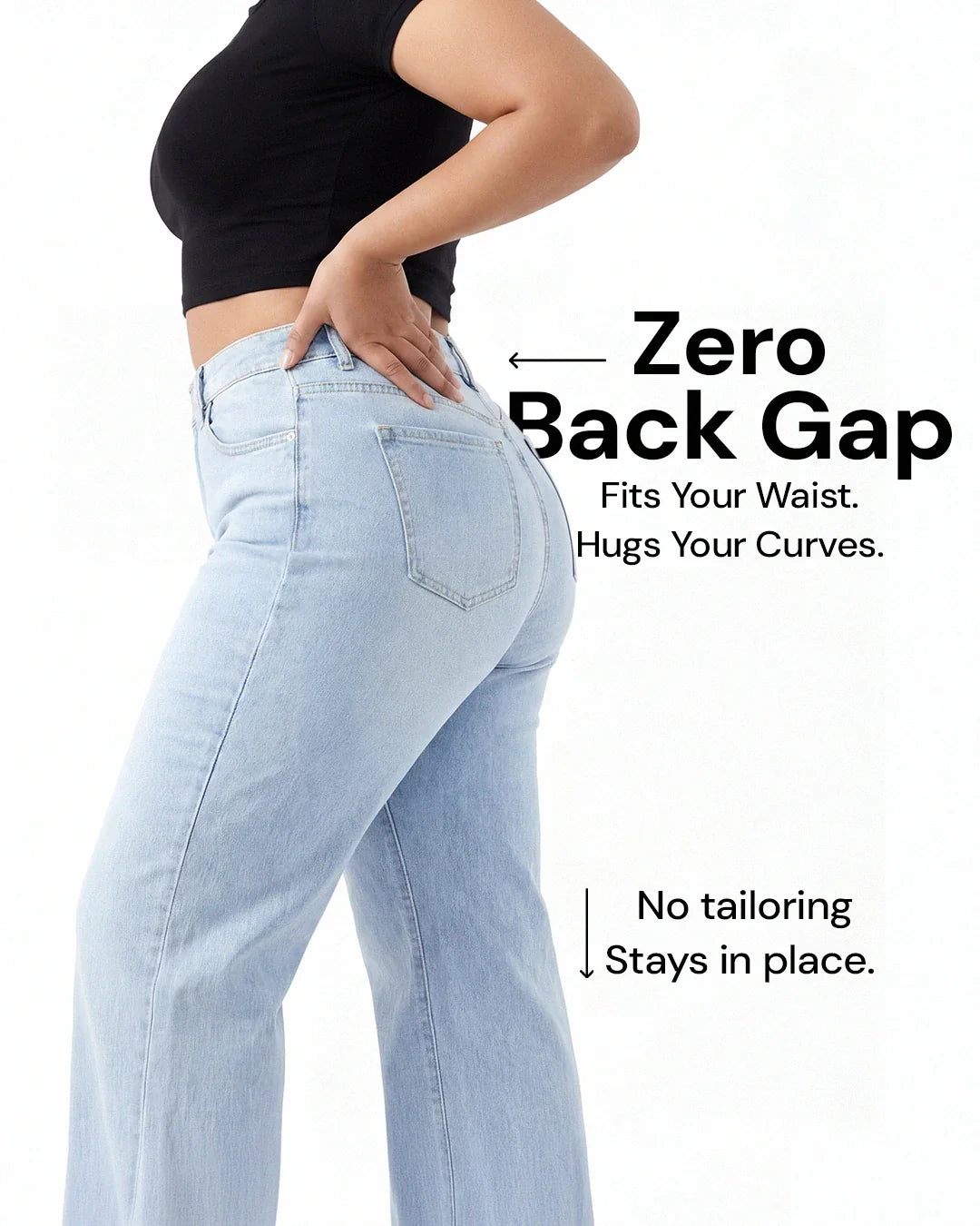Mid-Low Rise Wide Leg Jeans