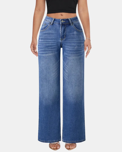 Mid-Low Rise Wide Leg Jeans