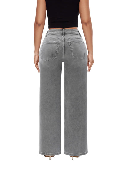 Mid-Low Rise Wide Leg Jeans