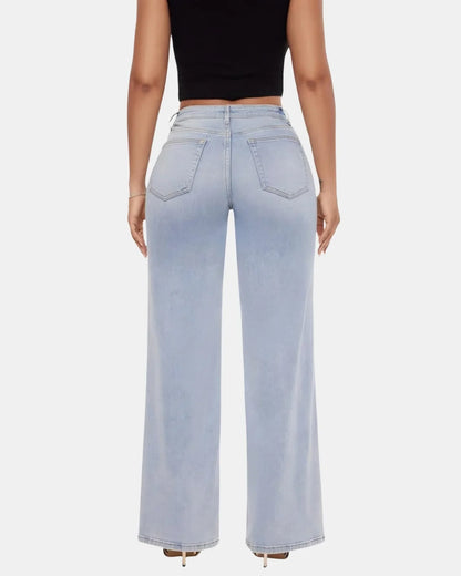 Mid-Low Rise Wide Leg Jeans