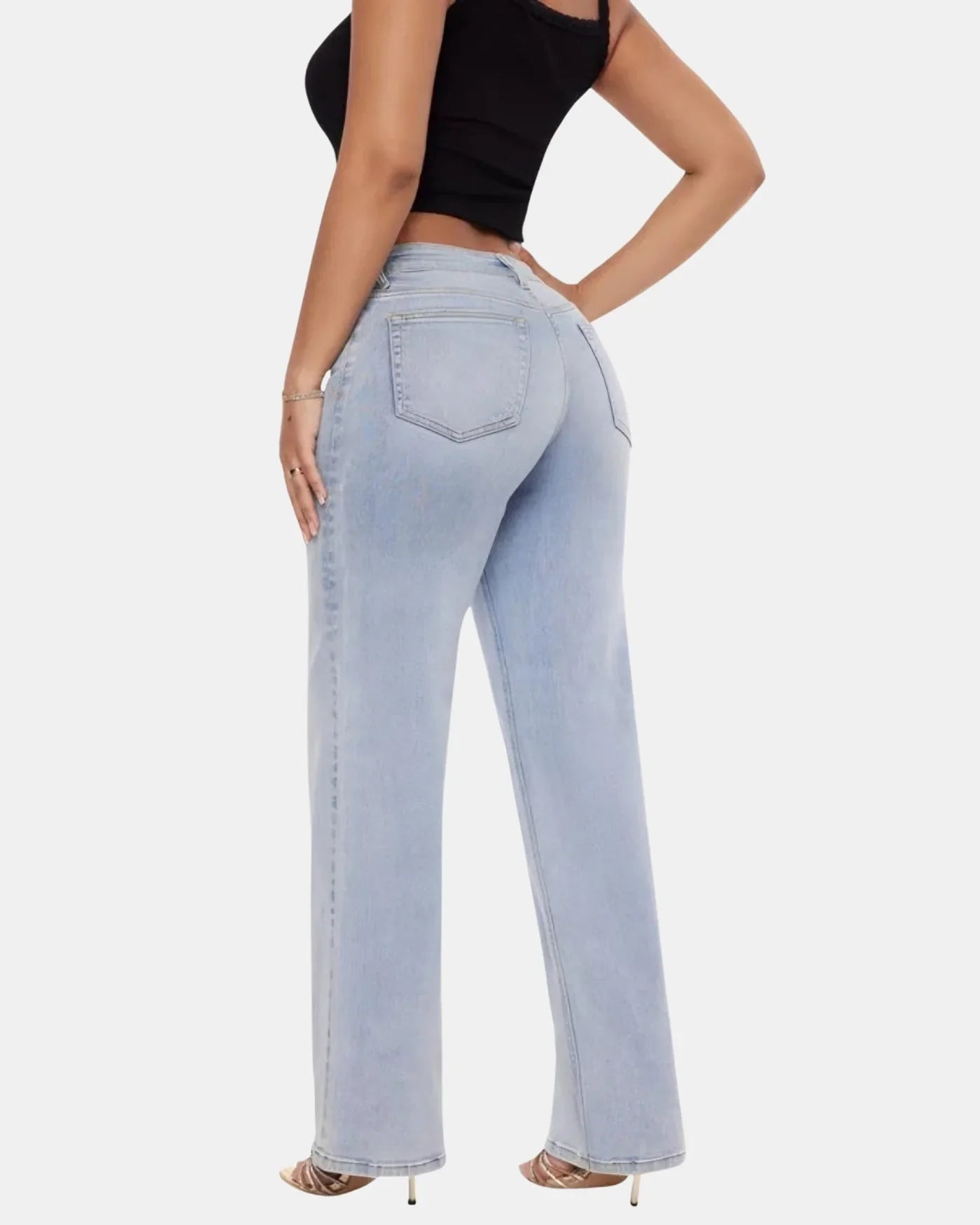 Mid-Low Rise Wide Leg Jeans